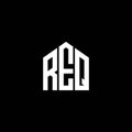 REQ letter logo design on BLACK background. REQ creative initials letter logo concept. REQ letter design.REQ letter logo design on