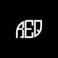 REQ letter logo design on black background. REQ creative initials letter logo concept. REQ letter design