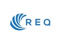 REQ letter logo design on white background. REQ creative circle letter logo concept.