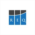 REQ letter logo design on WHITE background. REQ creative initials letter logo concept. REQ letter design.REQ letter logo design on