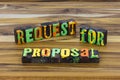 Request for business document proposal service information