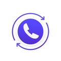 request call, callback icon with a phone, vector