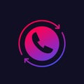 request call, callback icon with a phone, vector