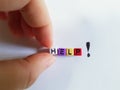 Request for help concept. Suitable for depicting mental stress. Royalty Free Stock Photo