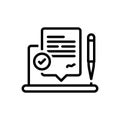 Black line icon for Request, appeal and requisition