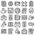 Request icons set, outline style