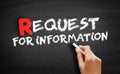 Request For Information text on blackboard Royalty Free Stock Photo