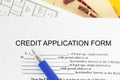 Request for Loan credit application form Royalty Free Stock Photo