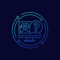 request mail, email icon, linear design