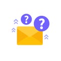 request mail icon, flat vector