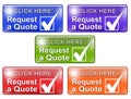 Request a Quote Web Buttons w Check Mark Royalty Free Stock Photo