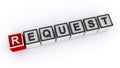 Request word block on white