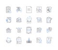require line icons collection. Essential, Necessary, Crucial, Mandatory, Obligatory, Vital, Requisite vector and linear Royalty Free Stock Photo