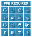 Required Personal Protective Equipment (PPE) Symbol,Safety Icon