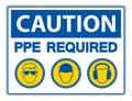 Required Personal Protective Equipment (PPE) Symbol,Safety Icon,Vector illustration Royalty Free Stock Photo