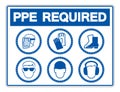 Required Personal Protective Equipment (PPE) Symbol,Safety Icon,Vector illustration Royalty Free Stock Photo