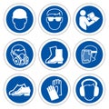 Required Personal Protective Equipment (PPE) Symbol,Safety Icon,Vector illustration