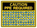 Required Personal Protective Equipment (PPE) Symbol,Safety Icon,Vector illustration Royalty Free Stock Photo