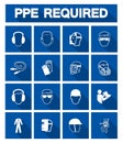 Required Personal Protective Equipment (PPE) Symbol,Safety Icon,Vector llustration