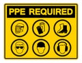 Required Personal Protective Equipment (PPE) Symbol,Safety Icon,Vector llustration Royalty Free Stock Photo