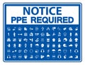 Required Personal Protective Equipment (PPE) Symbol,Safety Icon,Vector llustration Royalty Free Stock Photo