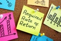 Required Rate of Return RRR sign on color page. Royalty Free Stock Photo