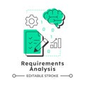 Requirements analysis modern linear concept icon Royalty Free Stock Photo