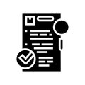 requisition review glyph icon vector illustration