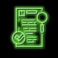 requisition review neon glow icon illustration