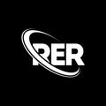 RER logo. RER letter. RER letter logo design. Initials RER logo linked with circle and uppercase monogram logo. RER typography for Royalty Free Stock Photo
