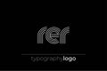 RER modern geometric typography logo Royalty Free Stock Photo