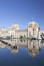 ReRlection of the Cavalry School in Valladolid Royalty Free Stock Photo
