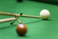 Res stick on snooker game Royalty Free Stock Photo