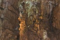 Stalagmites and stalactites in Resava cave, Serbia