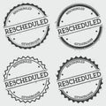 Rescheduled insignia stamp isolated on white. Royalty Free Stock Photo