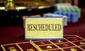 Rescheduled text on the card on the roulette background