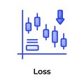 Rescission chart in modern design style, concept of business loss