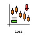 Rescission chart in modern design style, concept of business loss