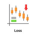 Rescission chart in modern design style, concept of business loss