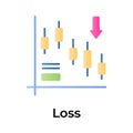 Rescission chart in modern design style, concept of business loss