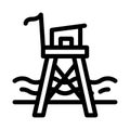 Rescue beach tower icon vector outline illustration