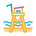 Rescue beach tower icon vector outline illustration