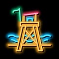 rescue beach tower neon glow icon illustration