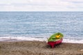 Rescue boat on the beach Royalty Free Stock Photo