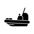 Rescue boat black glyph icon