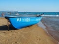 Rescue boat on the Russian coast of the Black Sea.