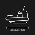 Rescue boat white linear icon for dark theme