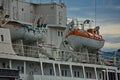 Rescue boats on board the ship.