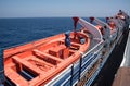 Rescue boats of a cruise ship Royalty Free Stock Photo