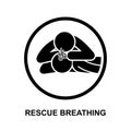 Rescue breathing icon isolated on white background